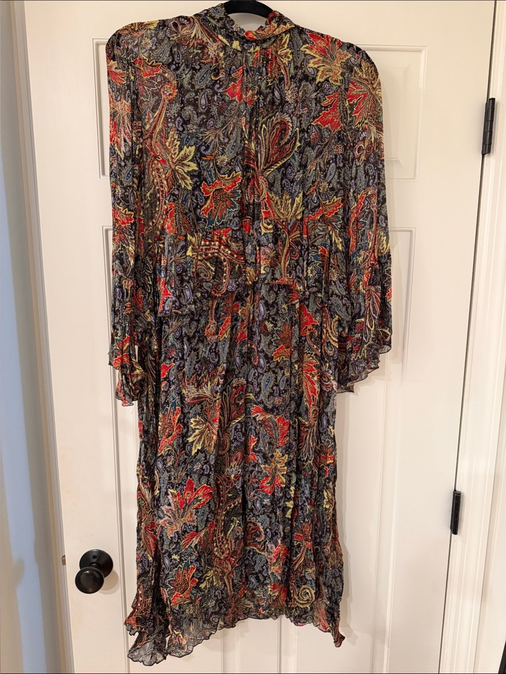 Zara Black Multi Paisley & Leaf Midi Dress